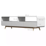 Merlin White  Modern Retro TV Unit 180CM