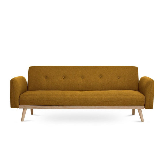 Nicholas 3-Seater Yellow Foldable Sofa Bed