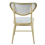 Sammy Modern Retro Natural White Outdoor Dining Chair Set of 2