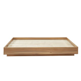 Walnut Oak Wood Floating Bed Base Double