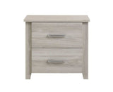 2 Drawers Bedside Table In White Oak