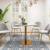 Tyler Gold Mid-Century Design Round Dining Table