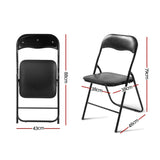 Artiss Set of 6 Portable Vinyl Folding Chair Padded Seat Steel Frame Black 6 Pack