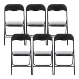 Artiss Set of 6 Portable Vinyl Folding Chair Padded Seat Steel Frame Black 6 Pack