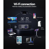 Devanti Mini Video Projector Wifi USB Portable 1000 Lumens HD 1080P Home Theater