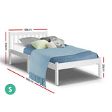 Single Size Wooden Bed Frame - White