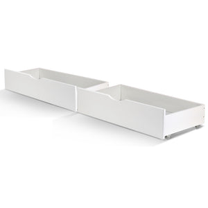 Artiss 2x Storage Drawers Trundle for Single Wooden Bed Frame Base Timber White