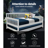 Artiss Single Wooden Trundle Bed Frame Timber Kids Adults