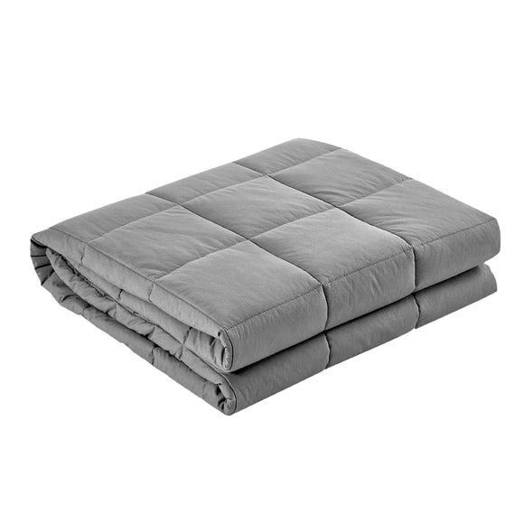 Weighted Blanket Adult 5KG Heavy Gravity Blankets Microfibre Duvet Cover Deep Relax Better Sleep Light Grey