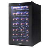 Devanti Wine Cooler 28 Bottles Glass Door Beverage Cooler Thermoelectric Fridge Black