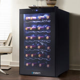 Devanti Wine Cooler 28 Bottles Glass Door Beverage Cooler Thermoelectric Fridge Black