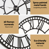 Wall Clock Large Modern Vintage Retro Metal Clocks Handmade Home Office Decor