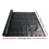 Instahut 0.915x 200m Weedmat Weed Control Mat Matting Woven Fabric Plants