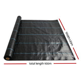 Instahut 1.83m X 100m Weedmat Weed Control Mat Woven Fabric Gardening Plant PE