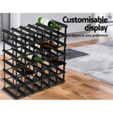 Artiss 42 Bottle Timber Wine Rack Wooden Storage Wall Racks Holders Cellar Black