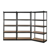 3x1.8M 5-Shelves Steel Warehouse Shelving Racking Garage Storage Rack Black