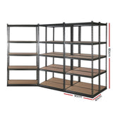 5x1.8M 5-Shelves Steel Warehouse Shelving Racking Garage Storage Rack Grey