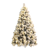 Jingle Jollys Snowy Christmas Tree 1.8M 6FT LED Lights Xmas Decorations Warm White