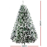 Jingle Jollys Christmas Tree 2.4M 8FT Xmas Decorations Snow Home Decor 1500 Tips