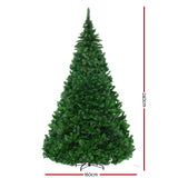 Jingle Jollys 2.4M 8FT Christmas Tree Xmas 3190 LED Lights Warm White 1436 Tips