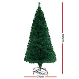 Jingle Jollys Christmas Tree 1.8M 6FT LED Xmas Fibre Optic Multi Warm White