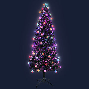 Jingle Jollys LED Christmas Tree 2.1m 7Ft Xmas Fibre Optic Green Multi-colour Lights