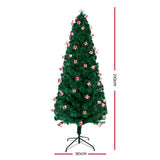 Jingle Jollys LED Christmas Tree 2.1m 7Ft Xmas Fibre Optic Green Multi-colour Lights