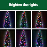 Jingle Jollys LED Christmas Tree 2.1m 7Ft Xmas Fibre Optic Green Multi-colour Lights