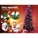 Jingle Jollys LED Christmas Tree 2.1m 7Ft Xmas Fibre Optic Green Multi-colour Lights