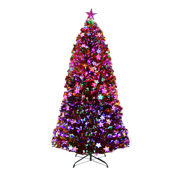 Jingle Jollys 2.1M 7FT LED Christmas Tree Xmas Optic Fiber Multi Colour Lights