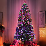 Jingle Jollys 2.1M 7FT LED Christmas Tree Xmas Optic Fiber Multi Colour Lights