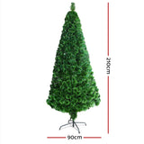 Jingle Jollys 2.1M 7FT LED Christmas Tree Optic Fiber Xmas Multi Colour Lights