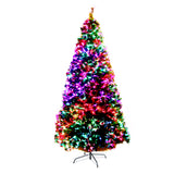 Jingle Jollys 2.1M 7FT LED Christmas Tree Optic Fiber Xmas Multi Colour Lights