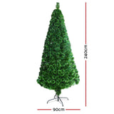 Jingle Jollys 2.4M 8FT LED Christmas Tree Xmas Optic Fiber Multi Colour Lights