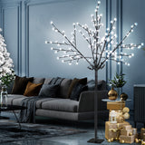 Jingle Jollys 1.8M LED Christmas Tree Blossom Twig Optic Fiber Cold White