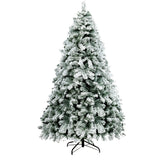 Jingle Jollys Snowy Christmas Tree 1.8M 6FT Xmas Decorations 520 Tips