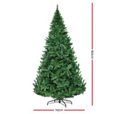 Jingle Jollys 1.8M 6FT Christmas Tree 874 LED Lights 874 Tips Warm White Green