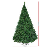 Jingle Jollys 2.4M 8FT Christmas Tree 1488 LED Lights 1488 Tips Warm White Green