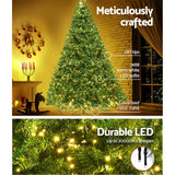 Jingle Jollys 2.4M 8FT Christmas Tree 1488 LED Lights 1488 Tips Warm White Green