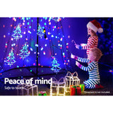 Jingle Jollys 3.6M LED Christmas Tree Lights 400 LED Xmas Multi Colour Optic Fiber