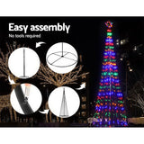 Jingle Jollys 5M LED Christmas Tree Optic Fiber Lights 750pc LED Multi Colour