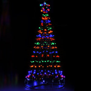 Jingle Jollys 2.1M LED Christmas Tree Lights Solar Xmas Multi Colour Optic Fiber