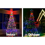 Jingle Jollys 2.1M LED Christmas Tree Lights Solar Xmas Multi Colour Optic Fiber