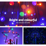 Jingle Jollys 2.1M LED Christmas Tree Lights Solar Xmas Multi Colour Optic Fiber