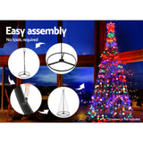 Jingle Jollys 2.1M LED Christmas Tree Lights Solar Xmas Multi Colour Optic Fiber