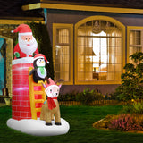 Jingle Jollys 2.1M Christmas Inflatable Santa on Chimney Decorations Outdoor LED