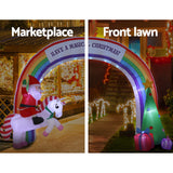 Jingle Jollys Inflatable Christmas Rainbow Archway Santa 3M Outdoor Decorations