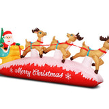 Jingle Jollys Inflatable Christmas Santa On Sleigh 2.8M Lights Outdoor Decorations