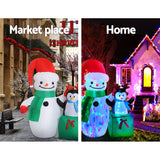 Jingle Jollys Inflatable Christmas 2.4M Snowman LED Lights Outdoor Decorations