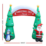 Jingle Jollys Inflatable Christmas Tree Archway Santa 3M Xmas Outdoor Decoration